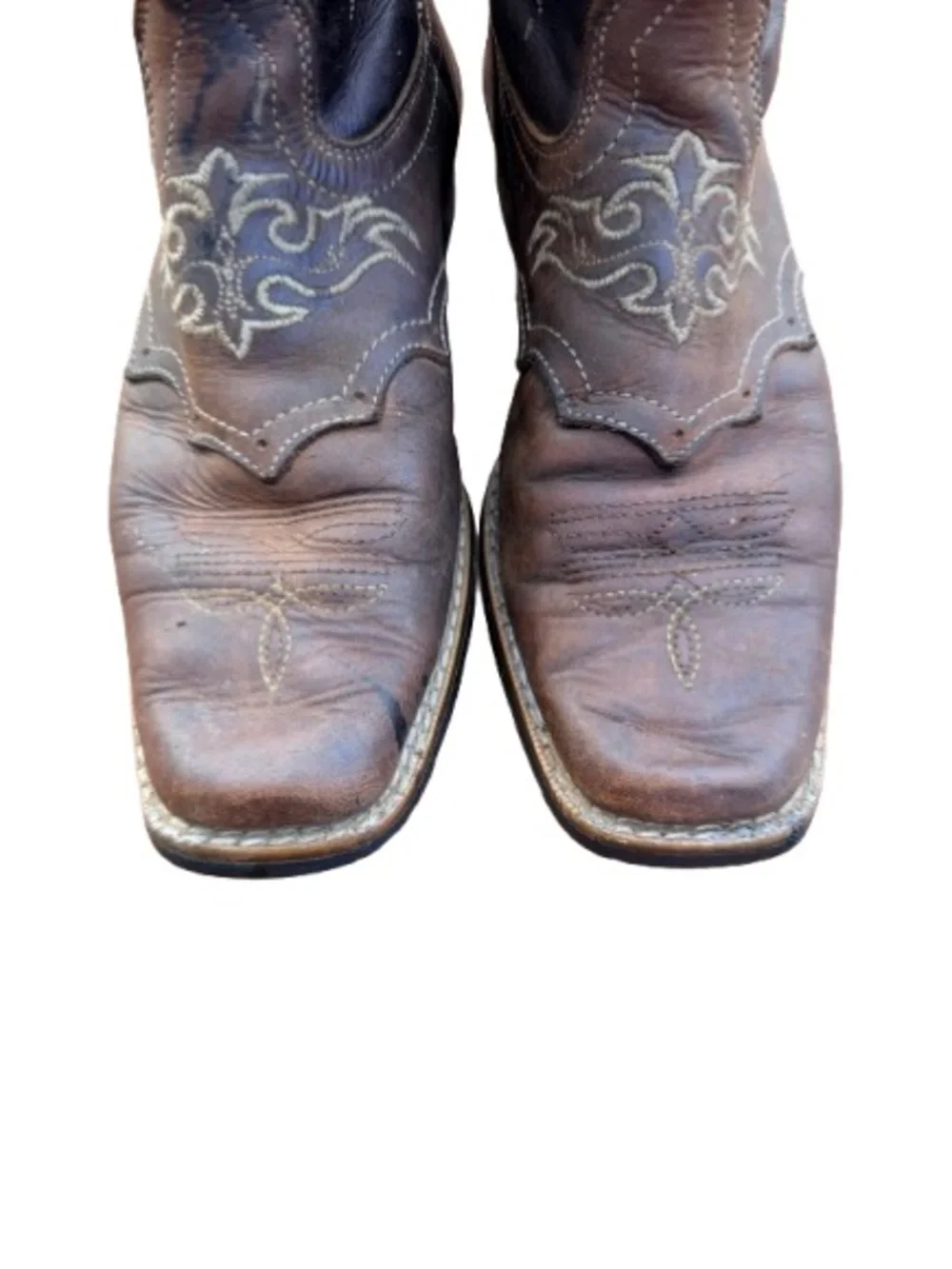 Vintage Texas Gold Minors Brown Leather Western Cowboy Boots Youth Size 5 USA